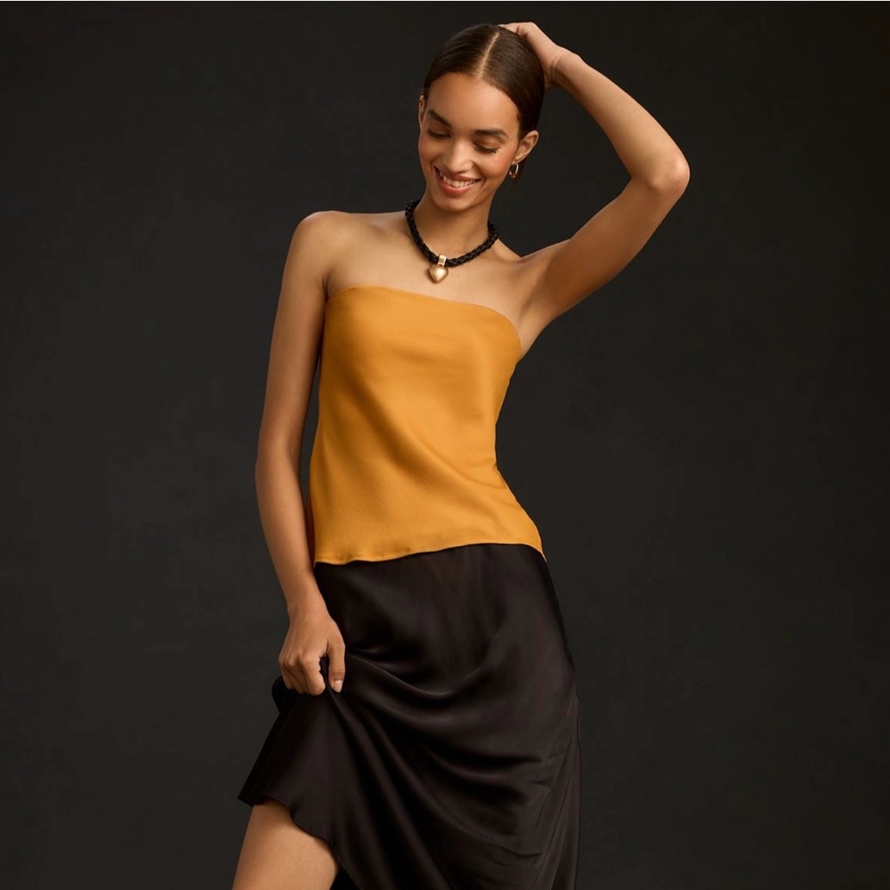 NWT Anthropologie Satin Strapless Top